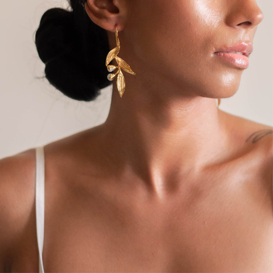 gold baroque pearl haya earrings