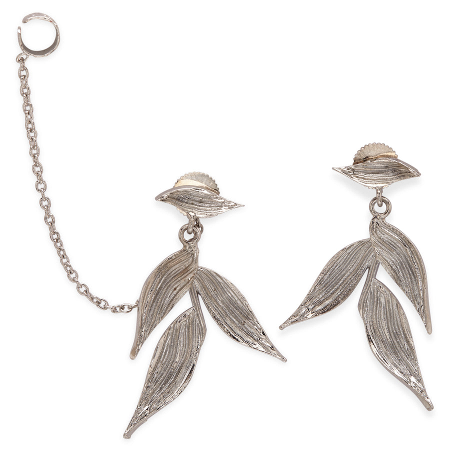  Isaro Mini Earrings White Rhodium Plated Brass