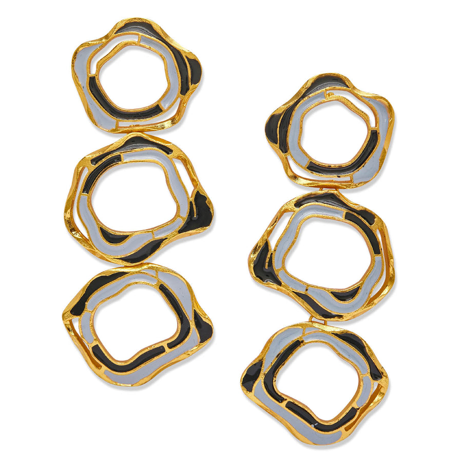 brass plated  aqua earrings