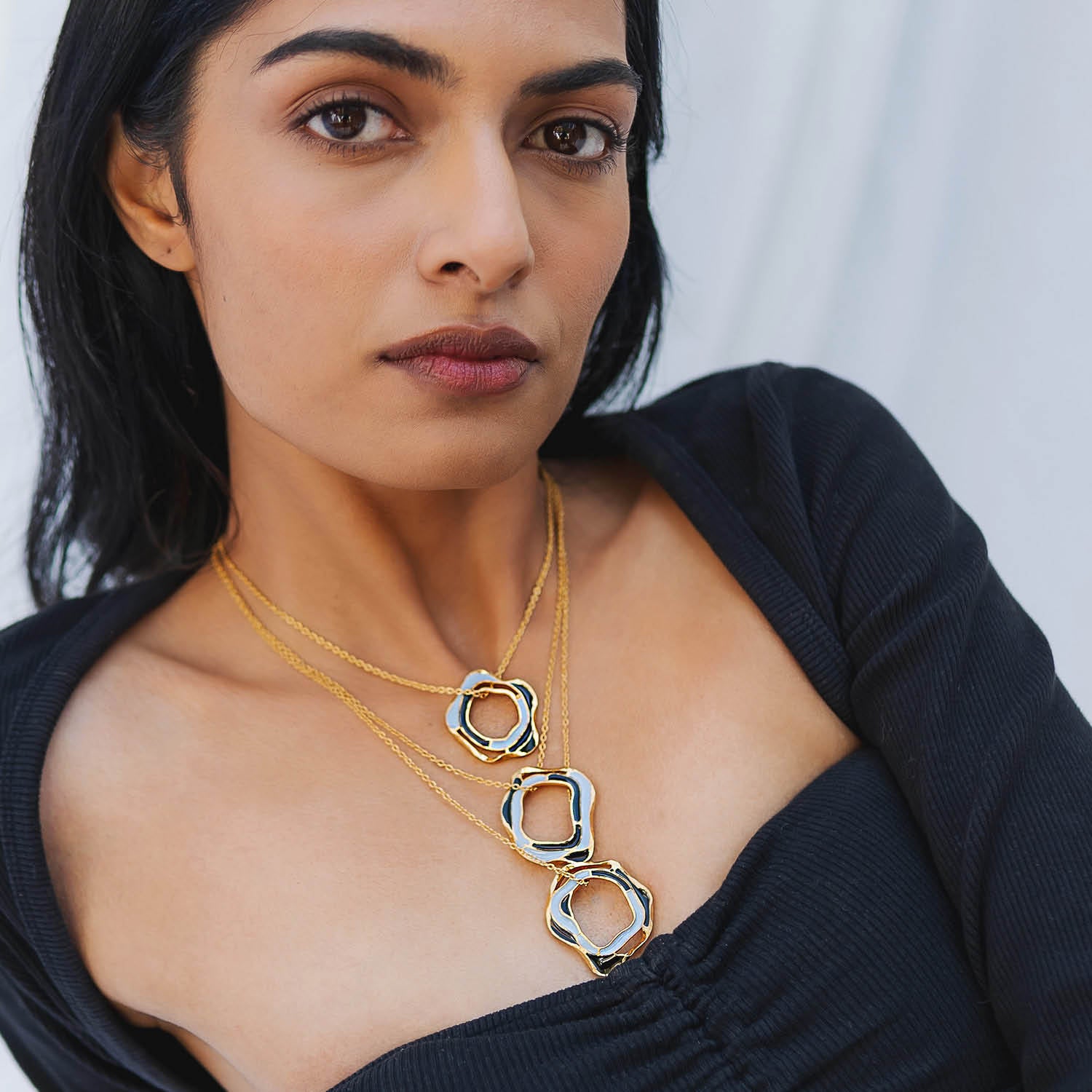 aqua layered necklace