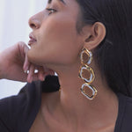 gold aqua earrings designs