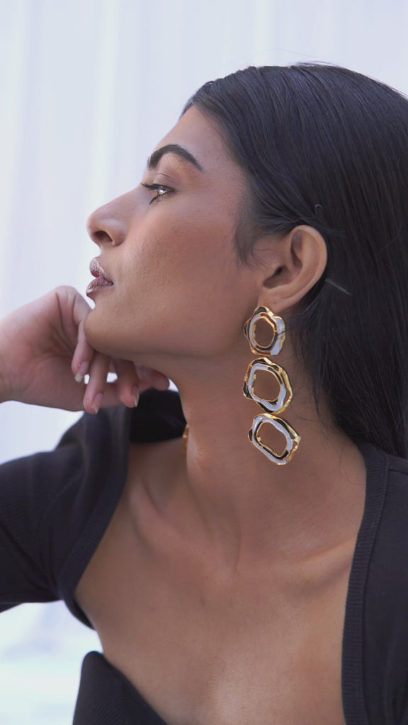 gold aqua earrings designs
